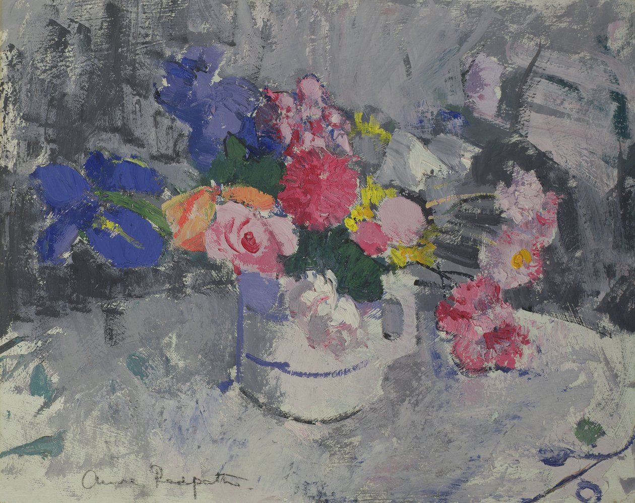 Sommerblomster, ca. 1942 (olje om bord) av Anne Redpath