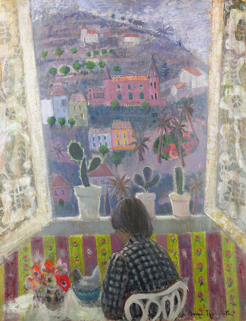 Vindu i Menton (olje på lerret) av Anne Redpath