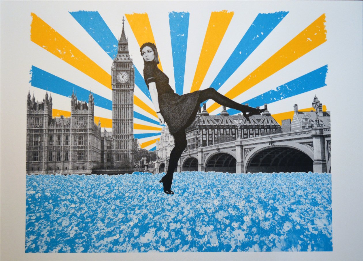 London Stride, 2018, Screenprinting av Anne Storno