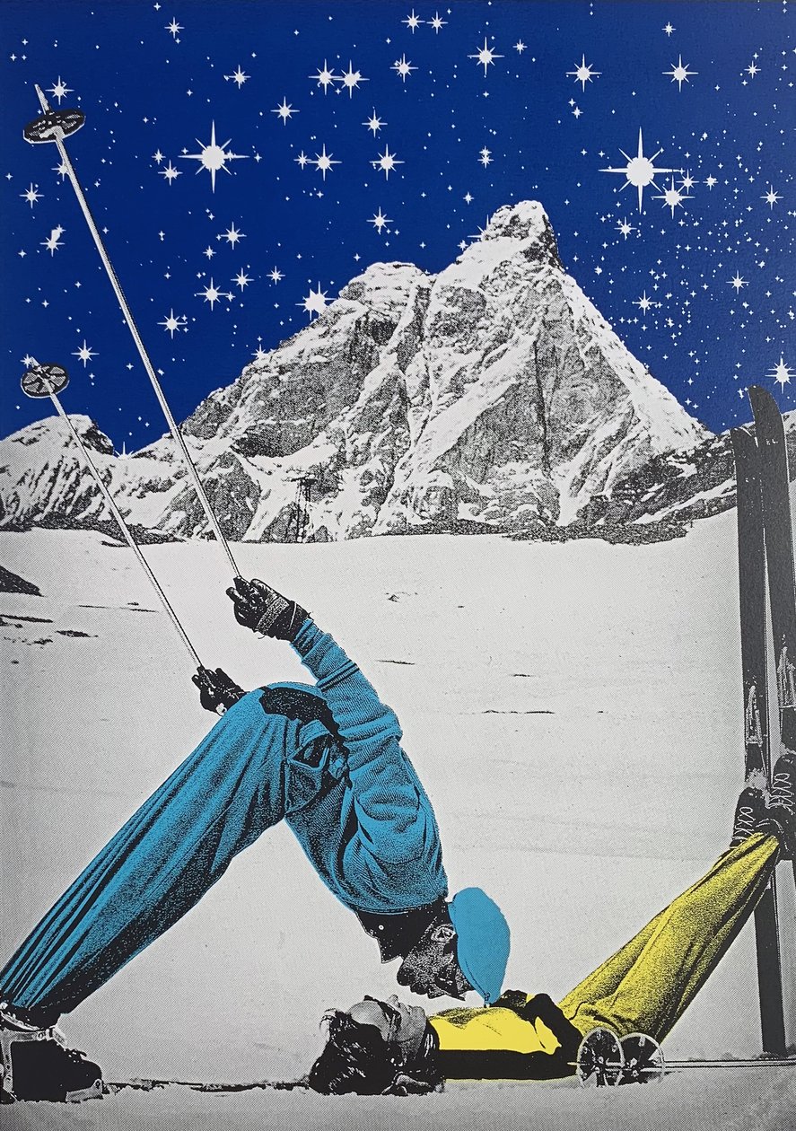 Ski paradis, 2021 (håndlaget skjermtrykk) av Anne Storno
