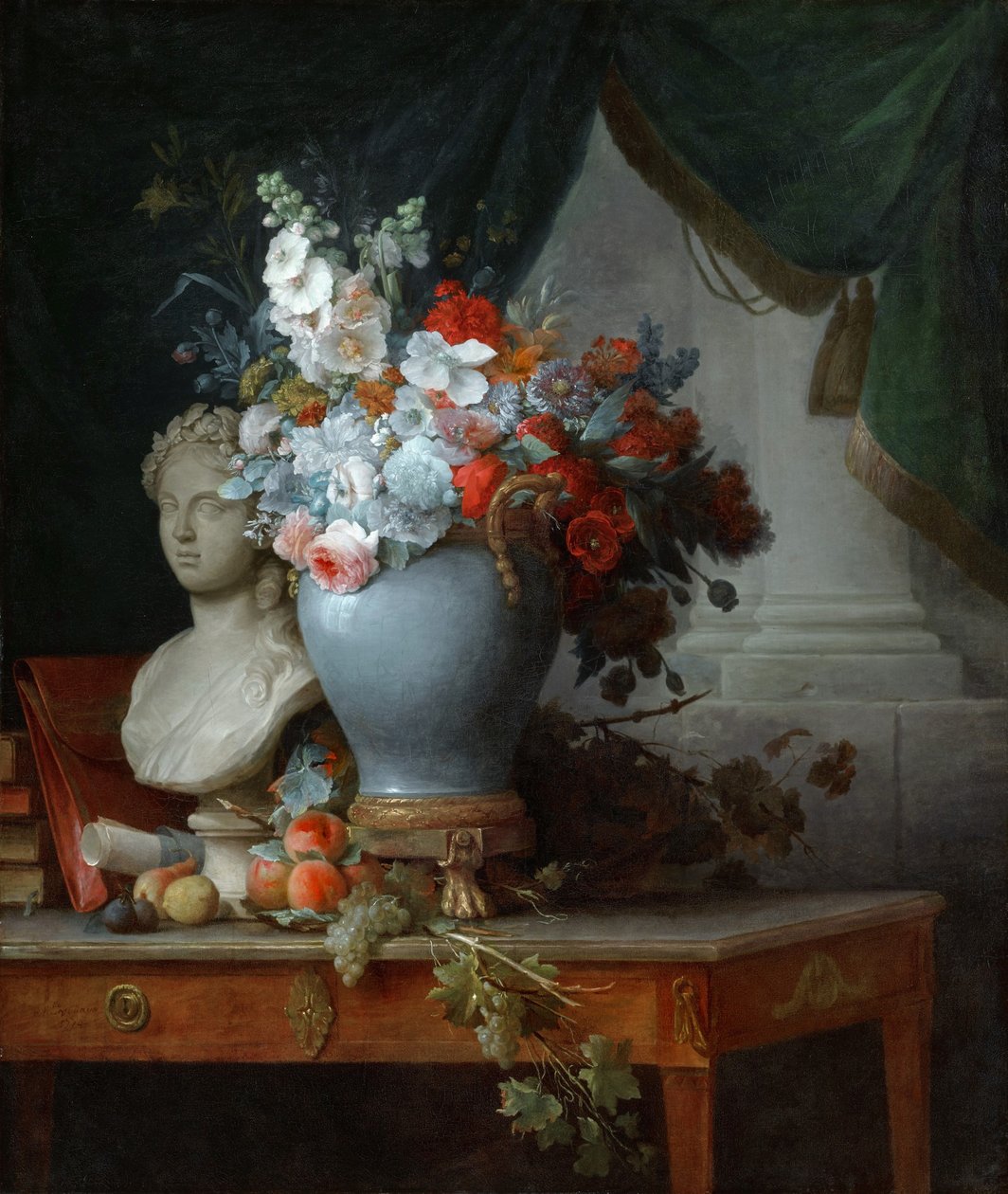 Blomstervase med en byste av flora av Anne Vallayer-Coster