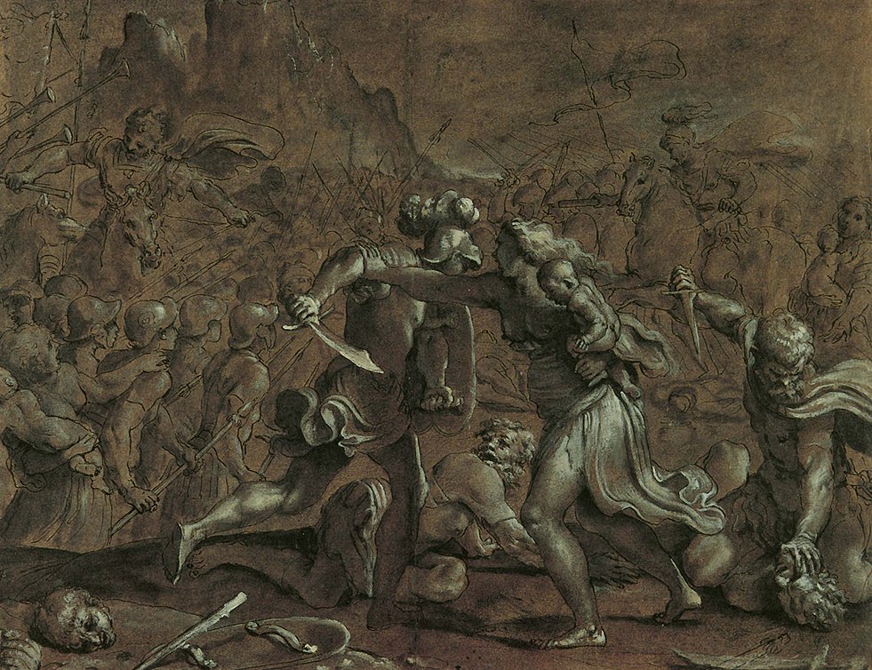 Slaget om romerne og Sabinene av Annibale Carracci