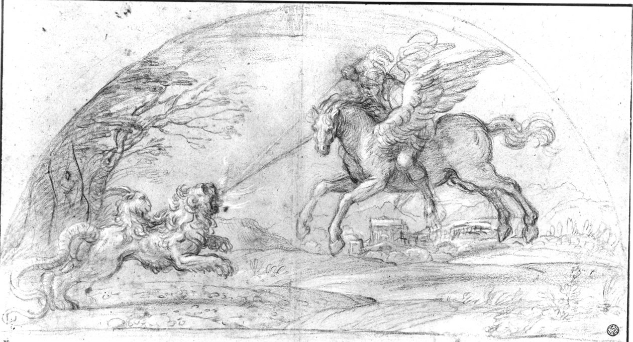 Bellerophon kjemper mot Chimaera av Annibale Carracci