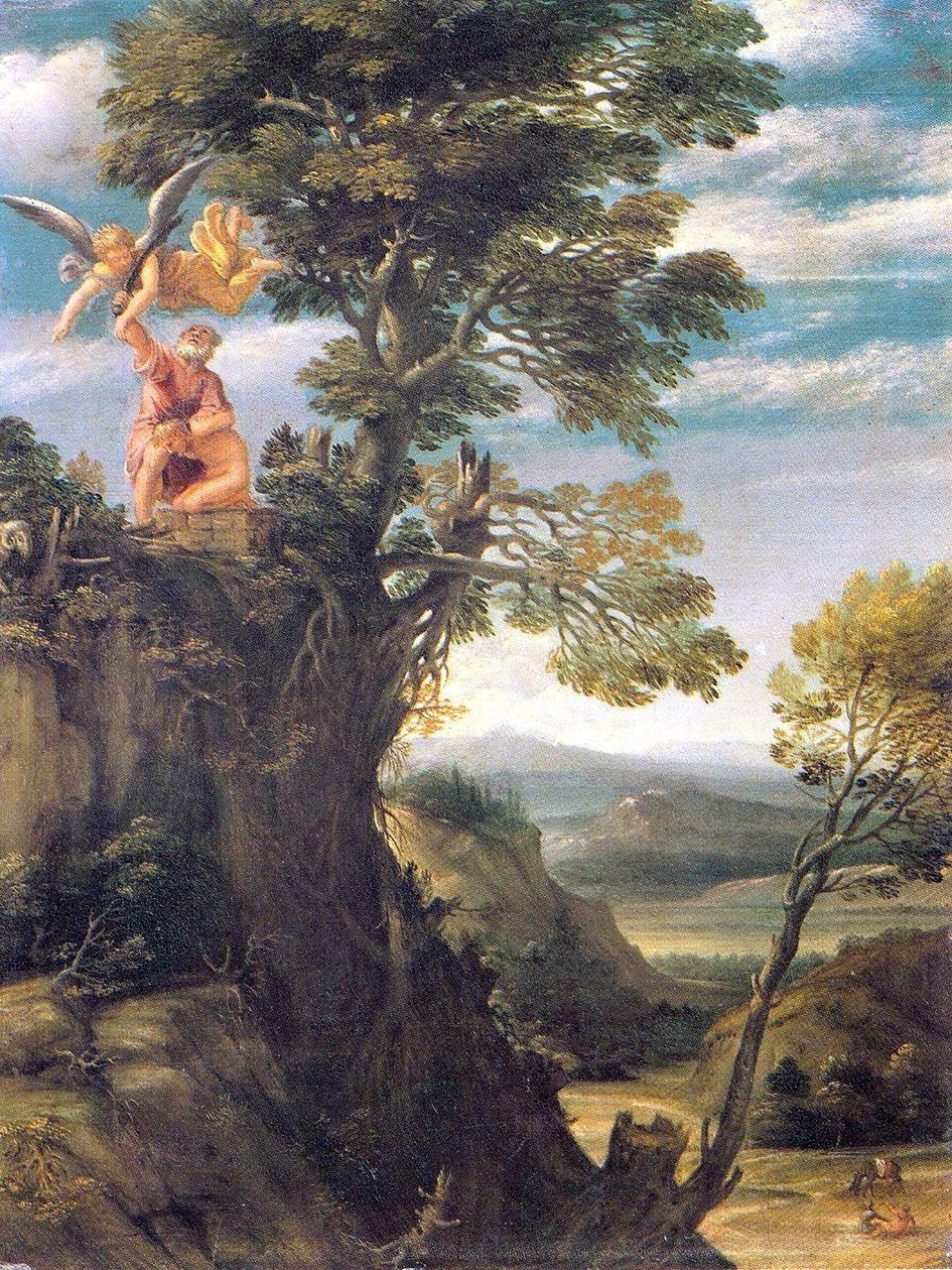 Landskap med Isaks binding av Annibale Carracci