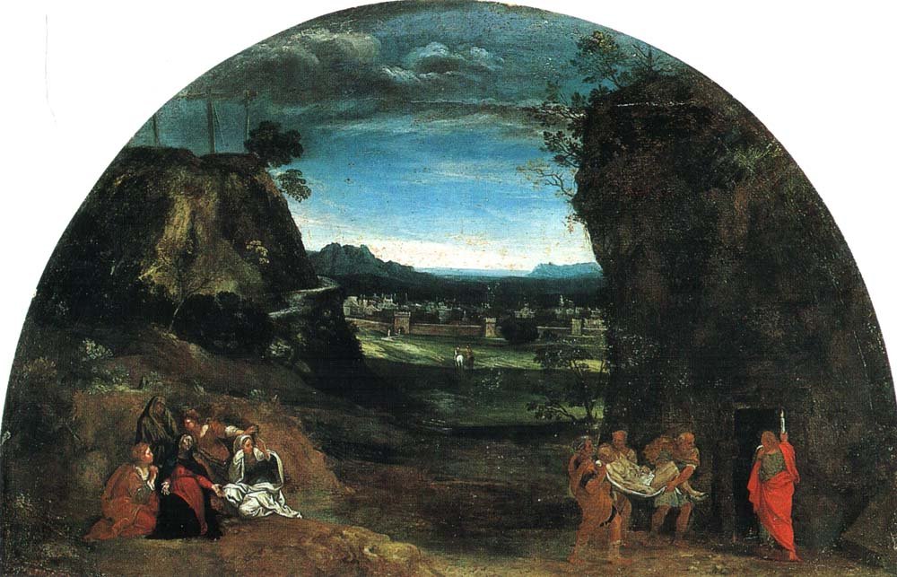 Landskap med begravelse av Kristus av Annibale Carracci