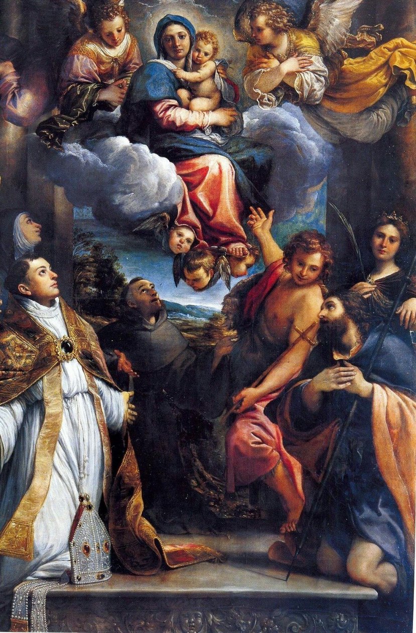Madonna in Glory with Saints av Annibale Carracci
