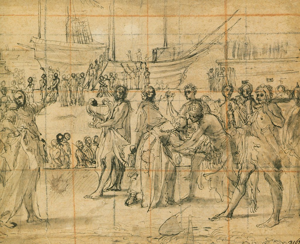Møte mellom Jason og kong Aeëtes av Annibale Carracci
