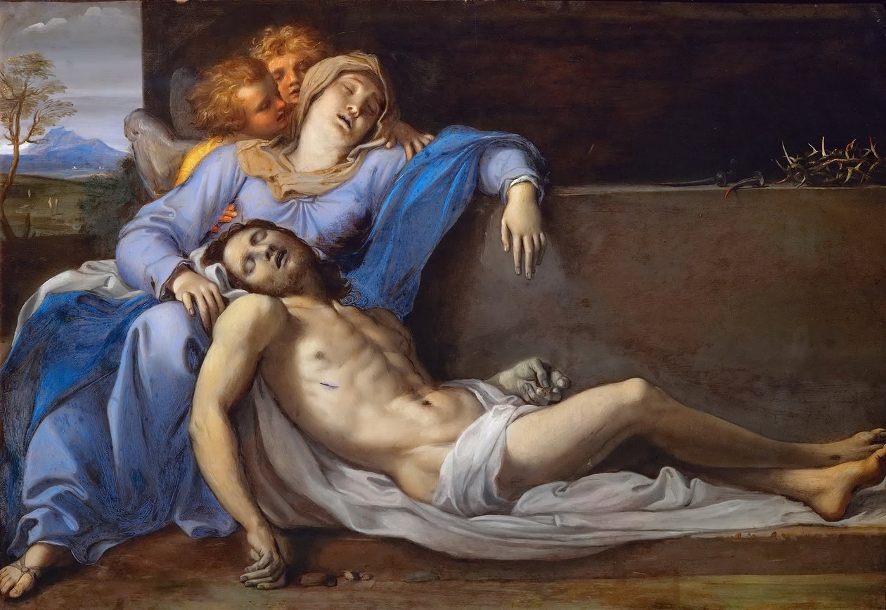 Pietà med to engler av Annibale Carracci