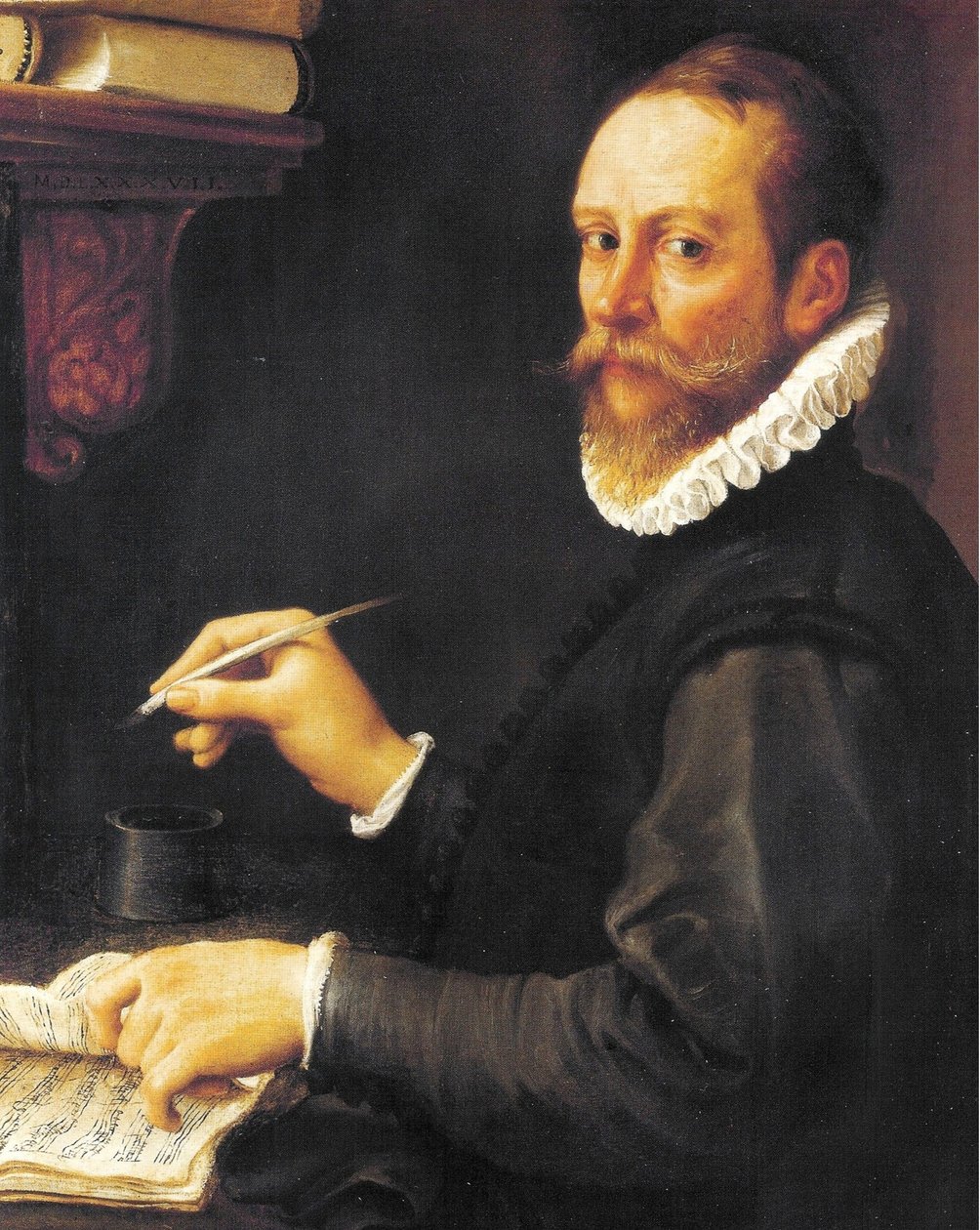 Portrett av en musiker antatt portrett av Claudio Merulo av Annibale Carracci