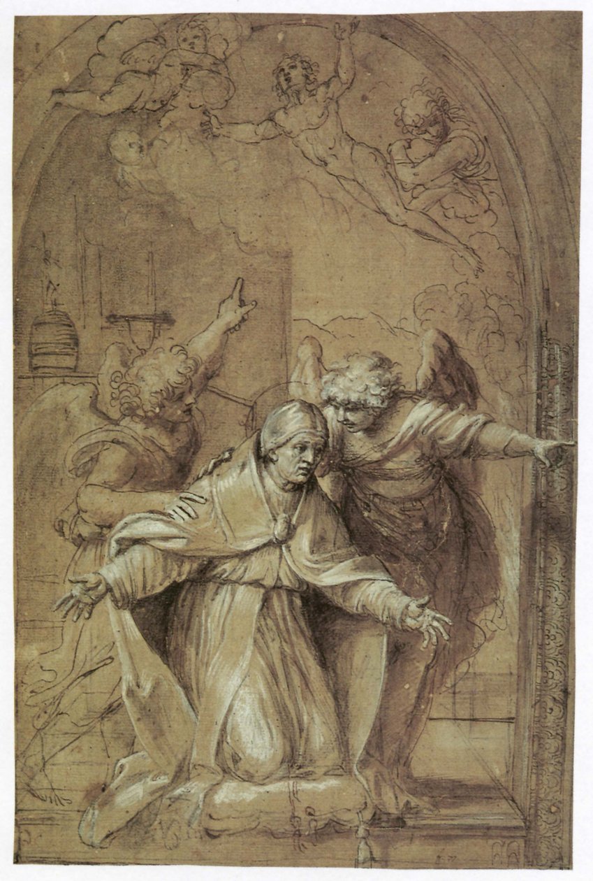 Saint Gregory ber om sjeler i skjærsilden av Annibale Carracci
