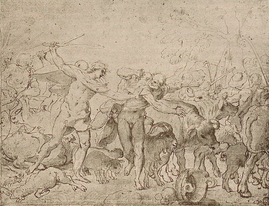 Skisse for Palazzo Magnani Frescos av Annibale Carracci