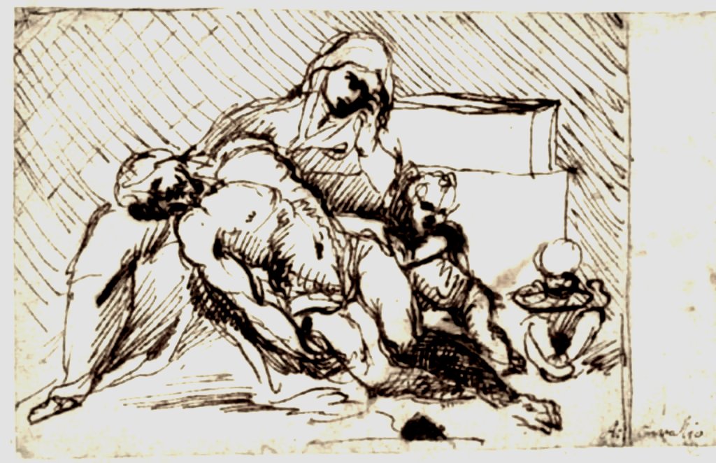 Skisse for Pieta av Annibale Carracci