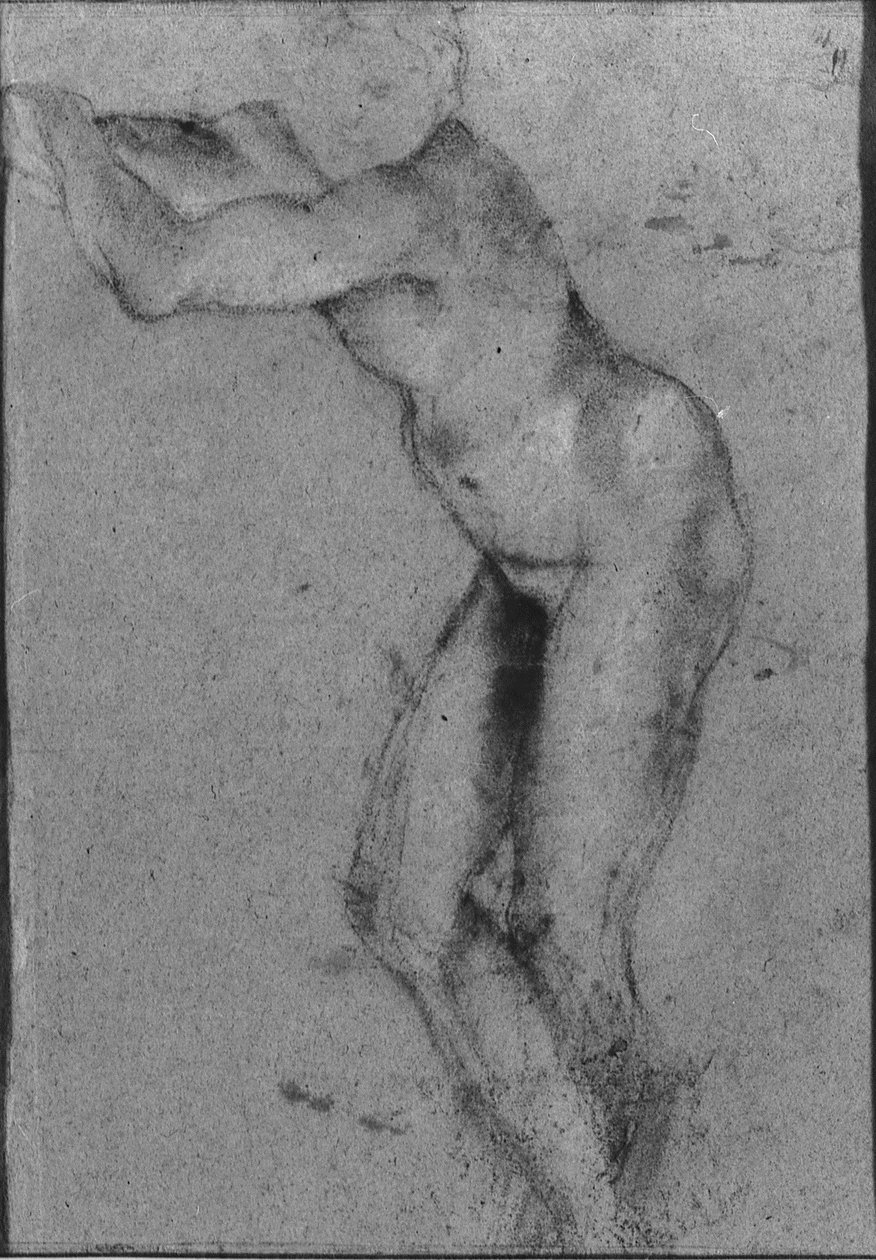 Skisse for en dekorativ figur i Palazzo Magnani, i Bologna av Annibale Carracci