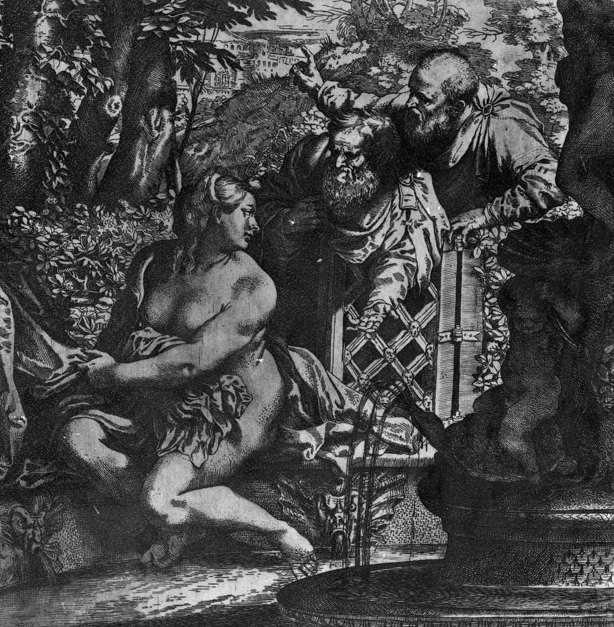 Susanna og de eldste, ca. 1590 av Annibale Carracci