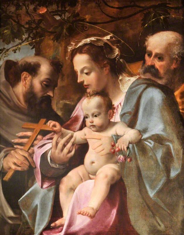 Den hellige familie med den hellige Frans av Annibale Carracci
