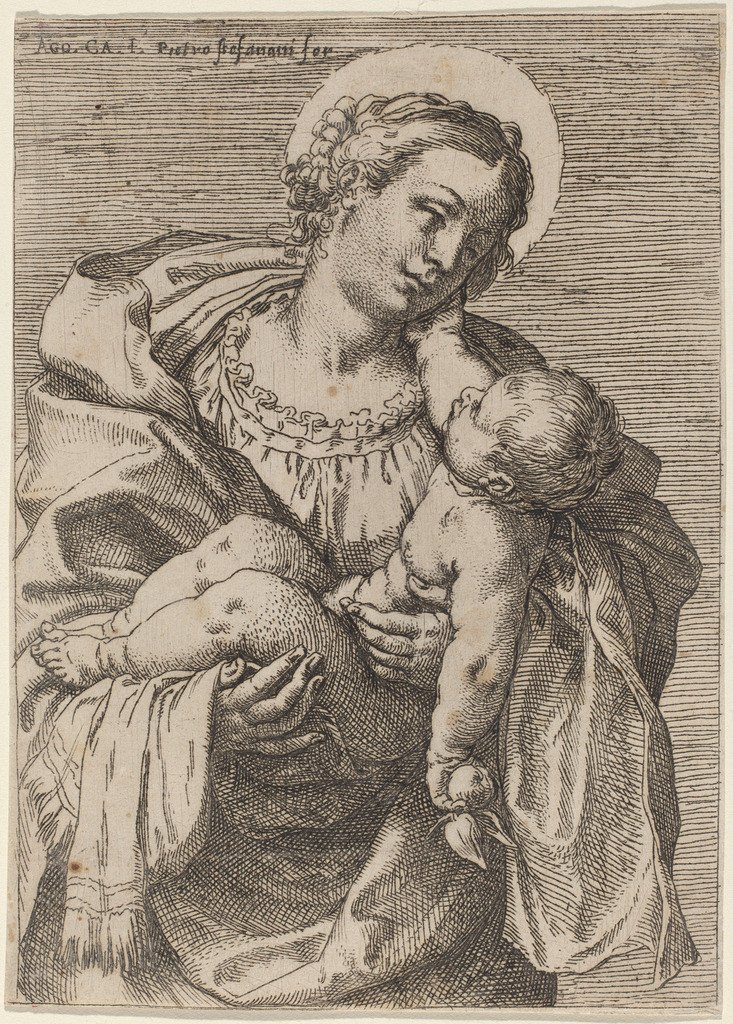 Madonna og barnet med et eple av Annibale Carracci