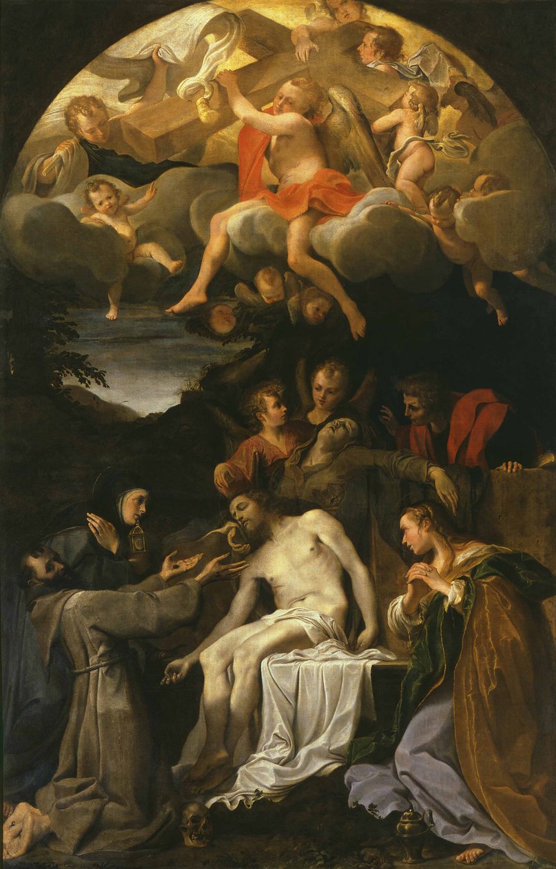 Klagesangen over den døde Kristus med de hellige av Annibale Carracci