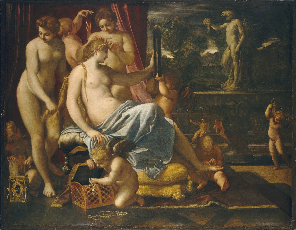 Venus prydet av nådene av Annibale Carracci