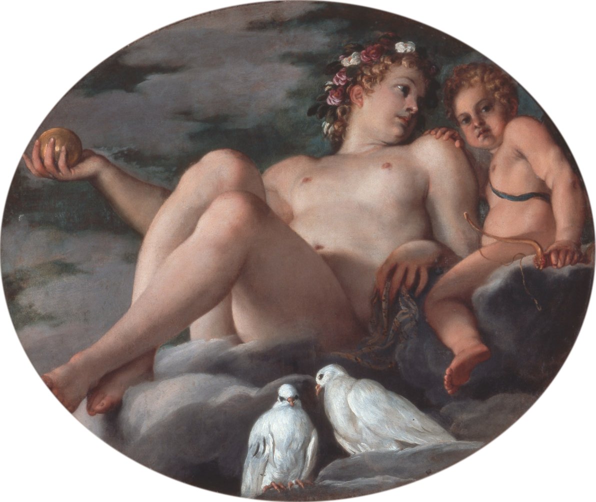 Venus og amor av Annibale Carracci