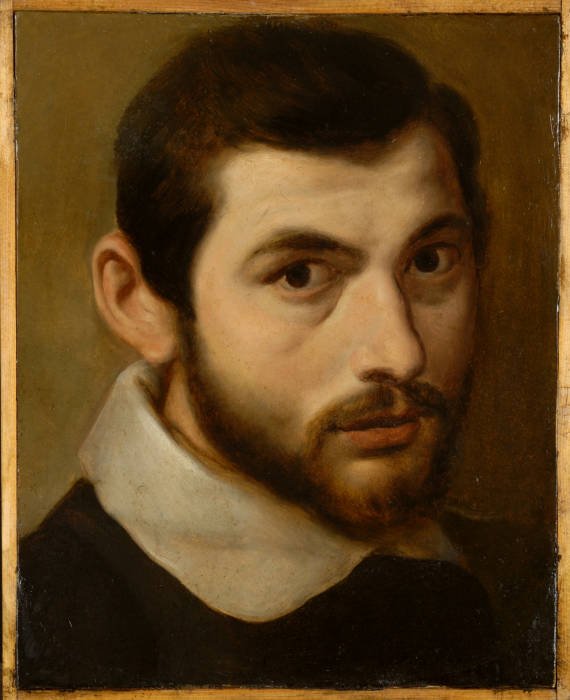 Ung mann selvportrett? av Annibale Carracci