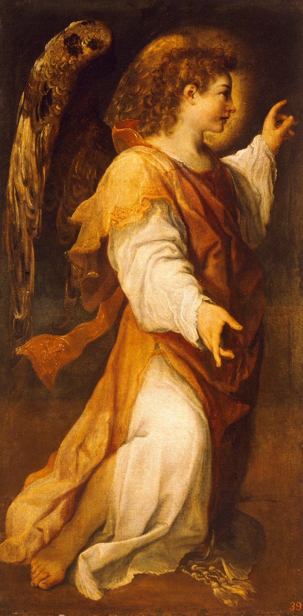 Annonsing Angel, av Annibale Carracci (1560-1609), olje på lerret av Annibale Carracci