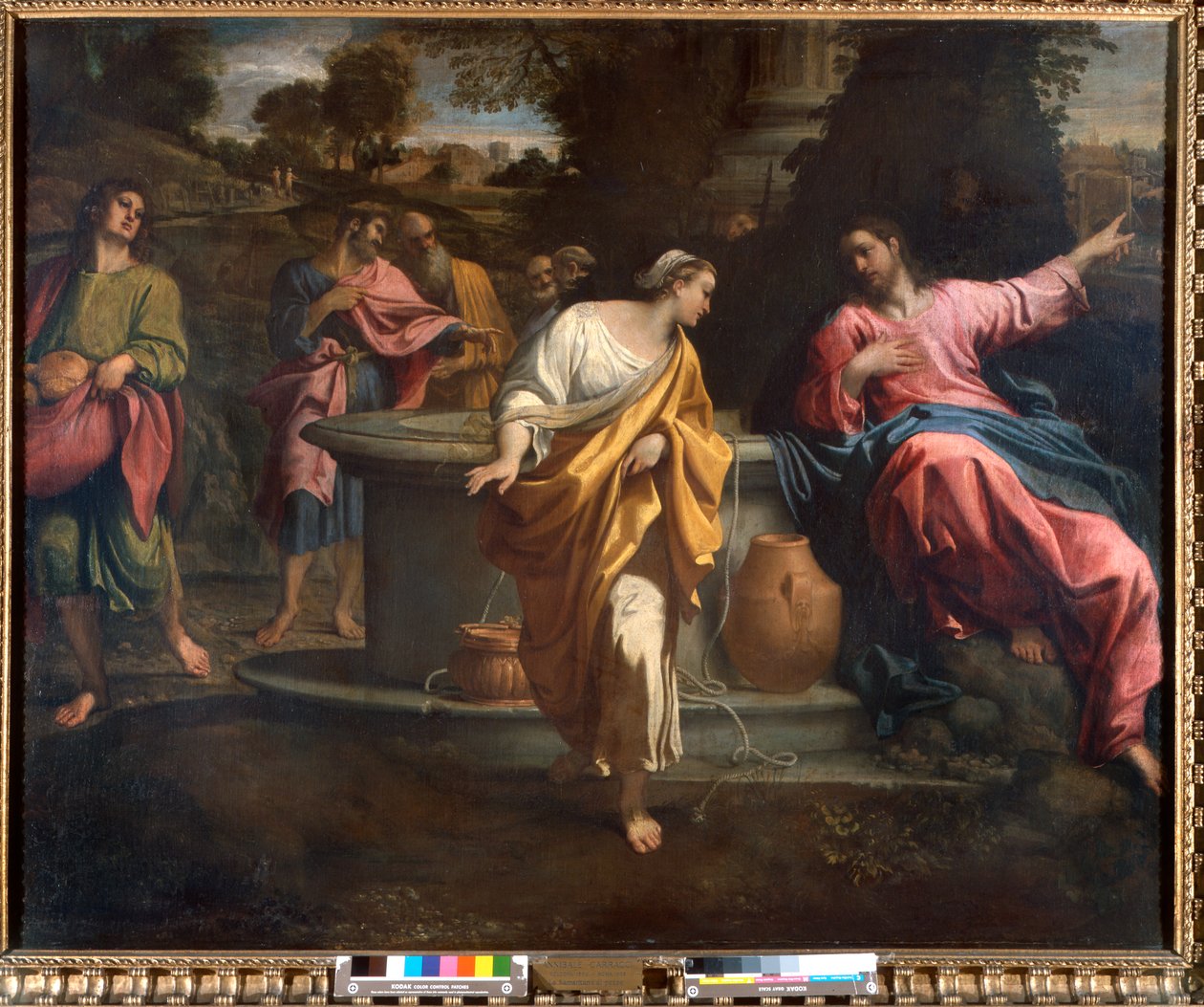 Kristus og den samaritanske kvinnen ved brønnen, 1594-95 av Annibale Carracci