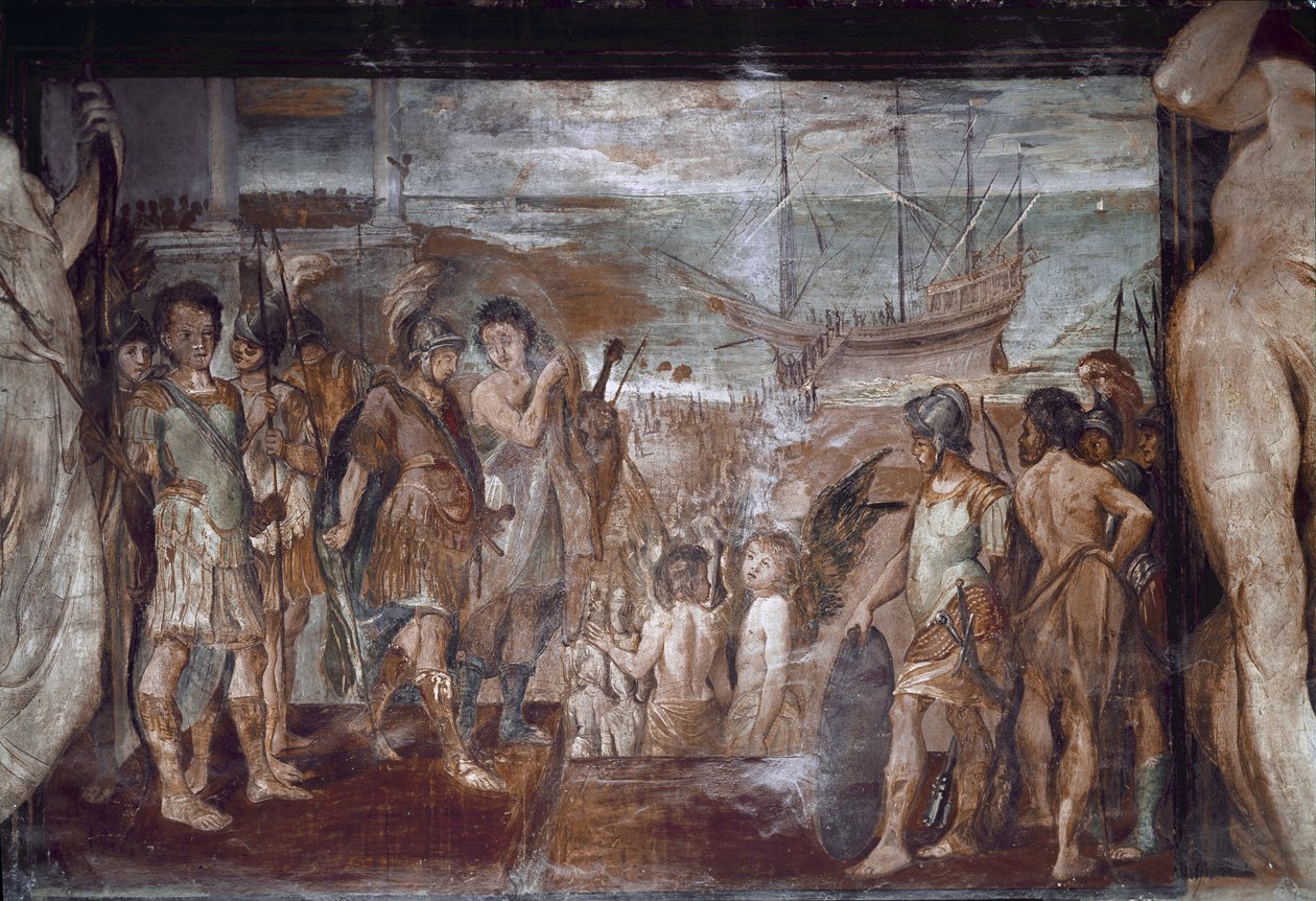 Episoder av Jasons liv: boarding of the Argonauts (Fresco av Annibale Carracci