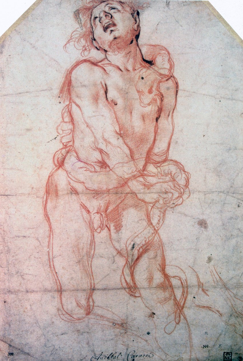 Figurstudie, 1560-1609 av Annibale Carracci