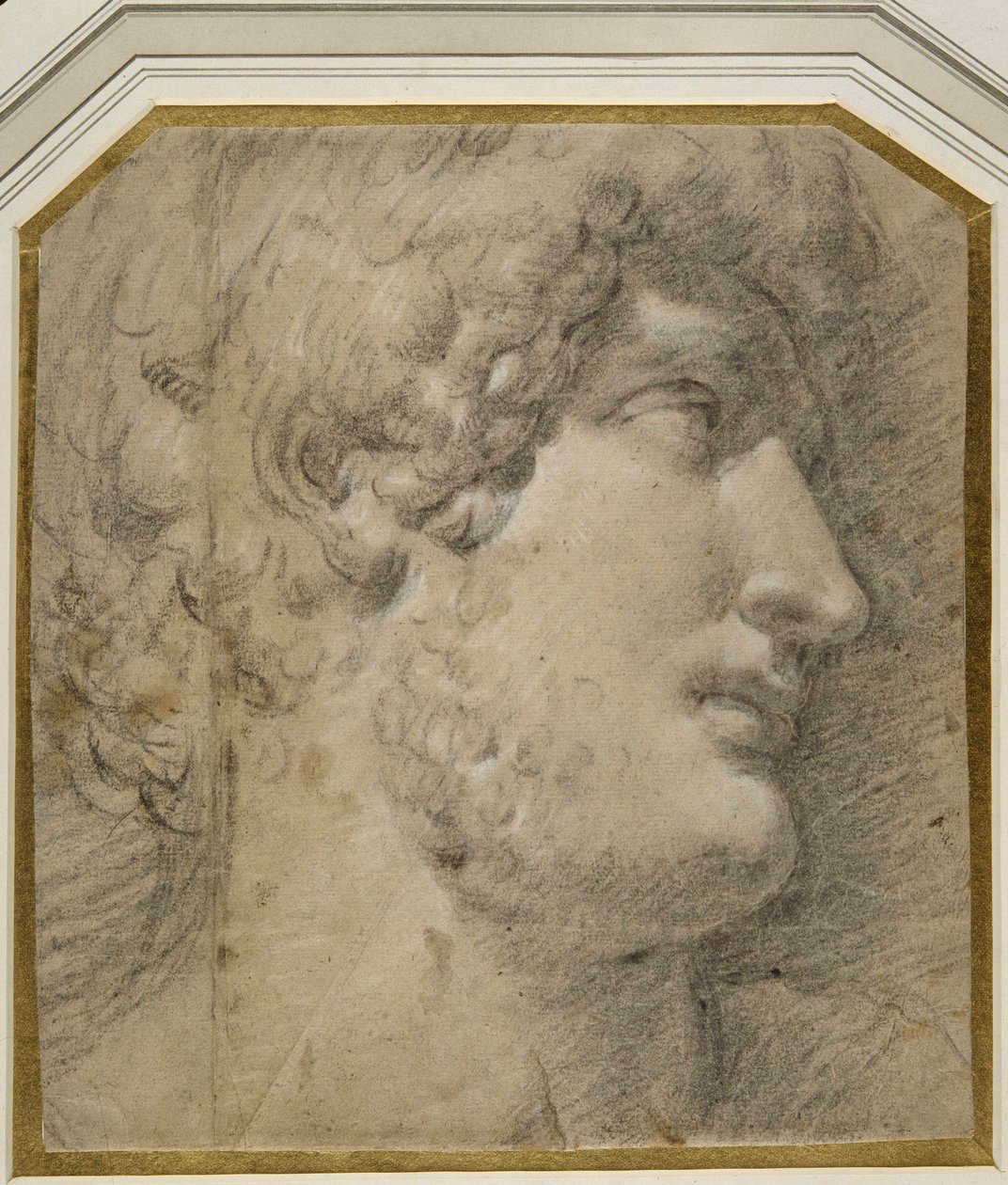 Leder for keiser Gallienus (eller? Hadrian), etter det antikke (svart kritt på krempapir) av Annibale Carracci