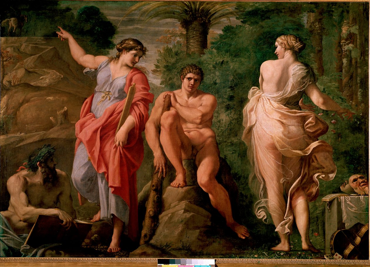 Hercules (Heracles) ved veikrysset Maleri av Annibale Carracci (Annibal Carrache) (1560-1609). 1596 Dim.167x237 cm Nasjonalmuseet i Capodimonte, Napoli. av Annibale Carracci
