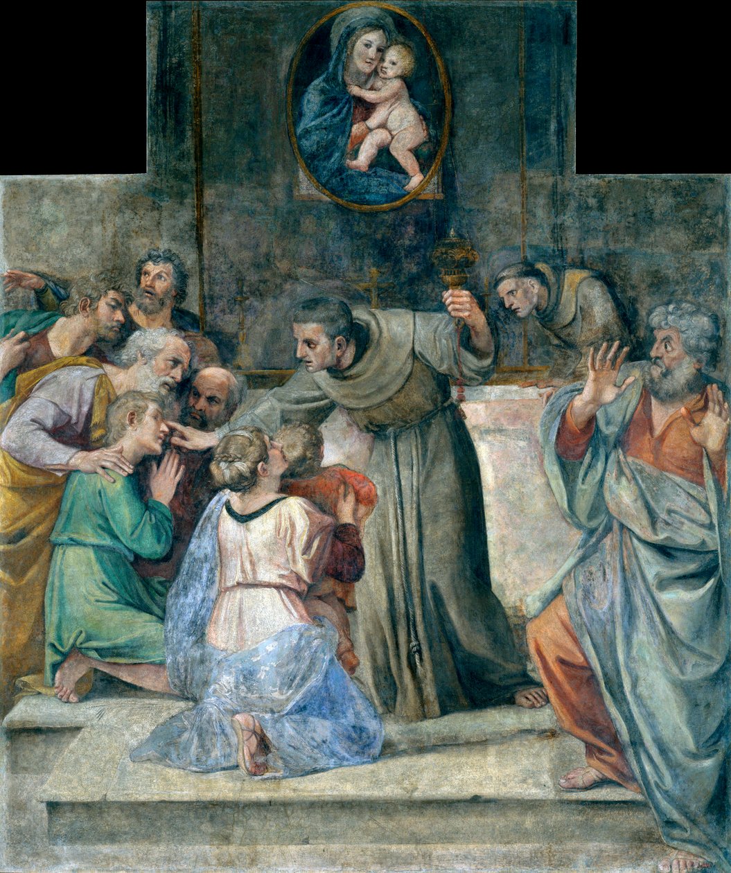 Helbredelse av blinde ved fødselen - Maleri av Annibale Carracci (Carracci av Annibale Carracci
