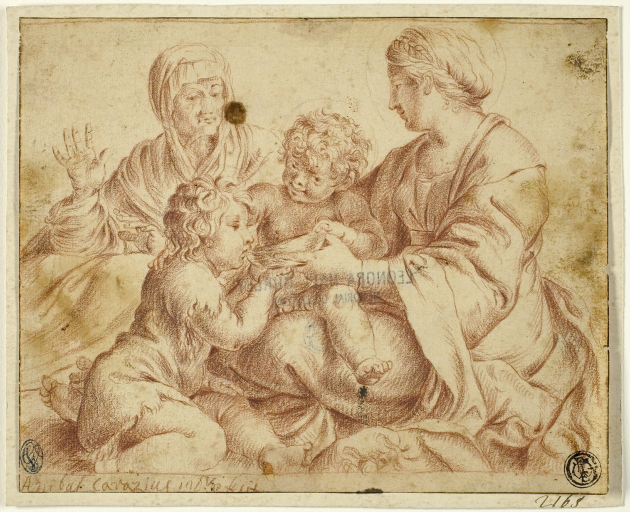 Madonna og barn med de hellige Elizabeth og døperen Johannes av Annibale Carracci