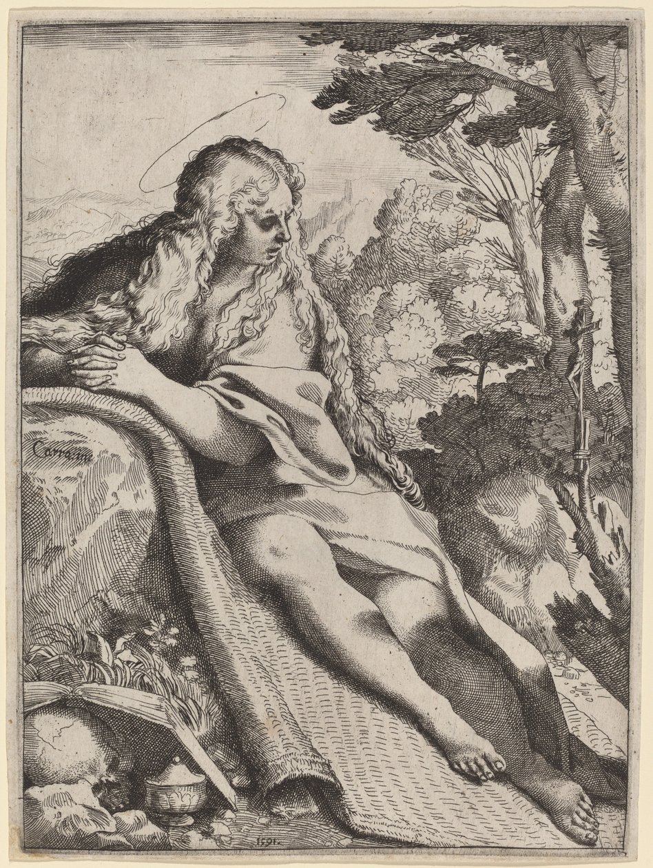 Maria Magdalena i villmarken av Annibale Carracci
