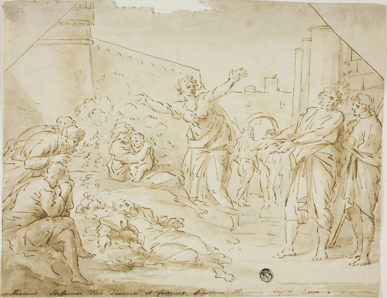 Sorg over kroppen til den hellige Stefanus av Annibale Carracci
