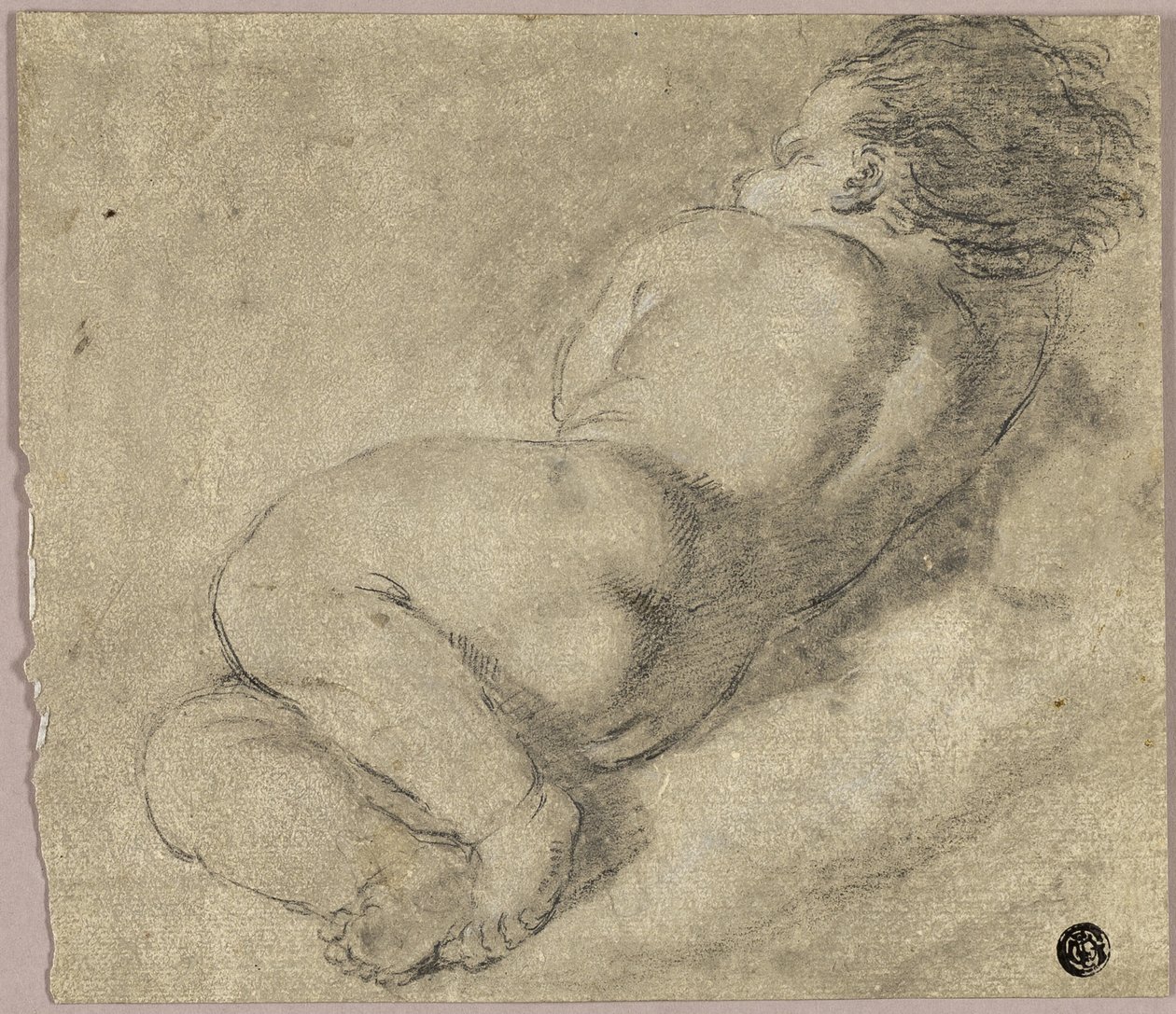 Tilbakelent barn fra ryggen av Annibale Carracci