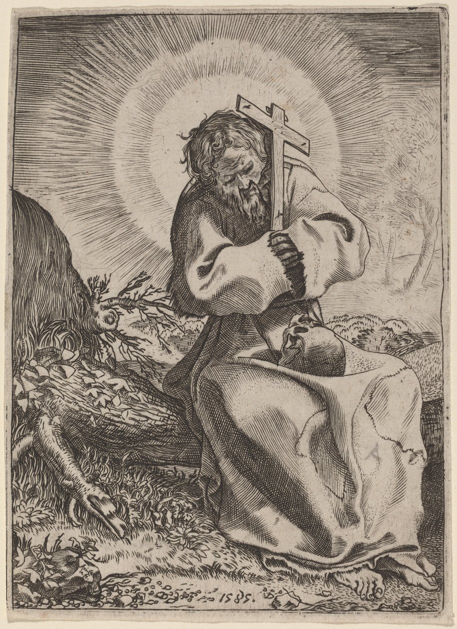 Den hellige Frans av Assisi av Annibale Carracci
