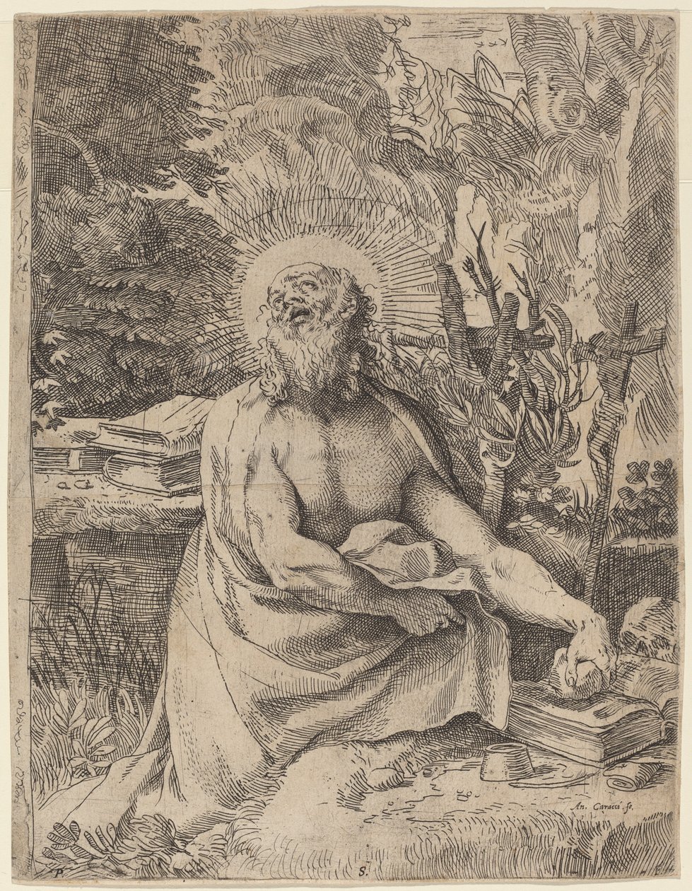 Saint Hieronymus i villmarken av Annibale Carracci