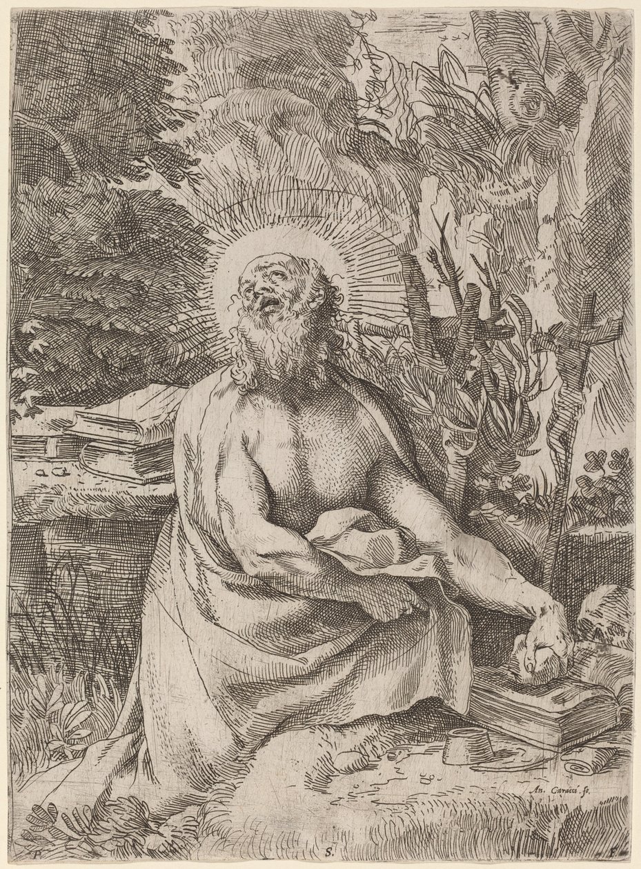 Saint Hieronymus i villmarken av Annibale Carracci