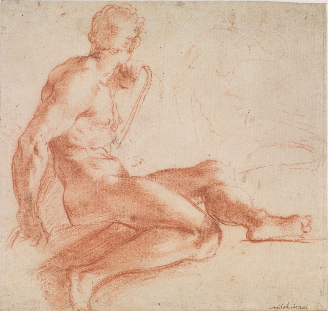 Sitzender männlicher Akt av Annibale Carracci