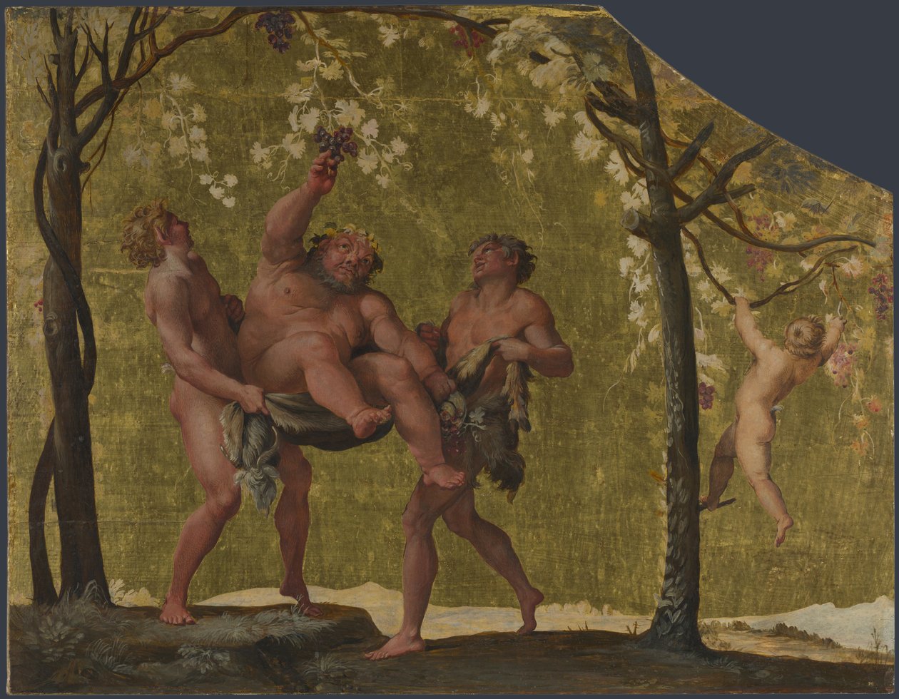 Silenus som samler druer, ca. 1598 av Annibale Carracci