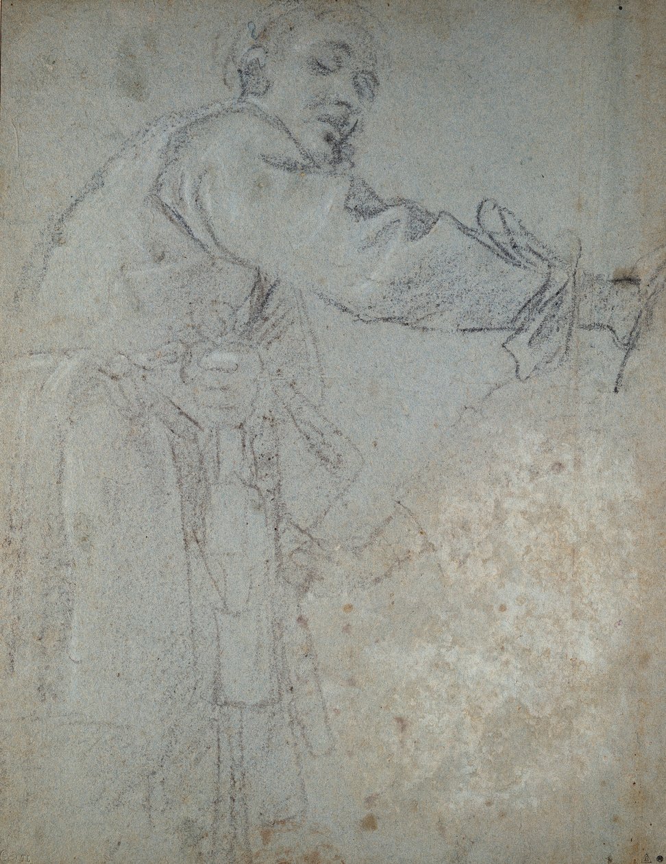 Studie av en drapert mannsfigur, 1580-1609 av Annibale Carracci