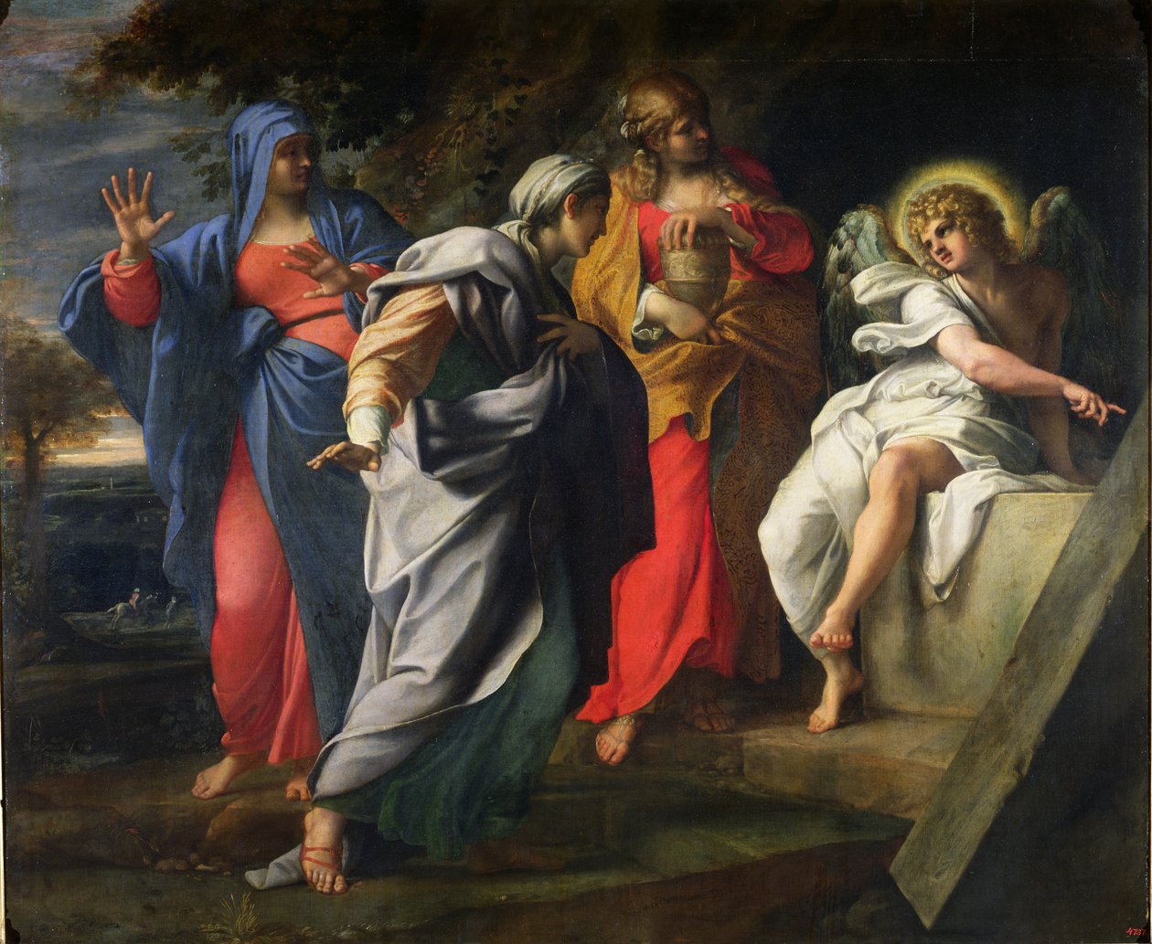 De hellige kvinner ved Kristi grav, ca. 1597-8 av Annibale Carracci