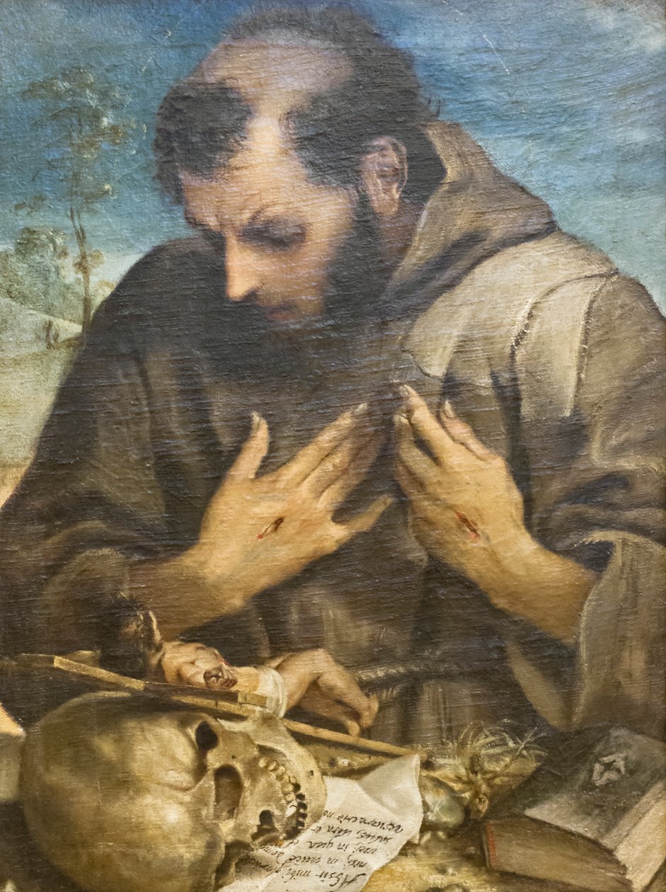 The Penitent St Francis, ca. 1585 (olje på lerret) av Annibale Carracci