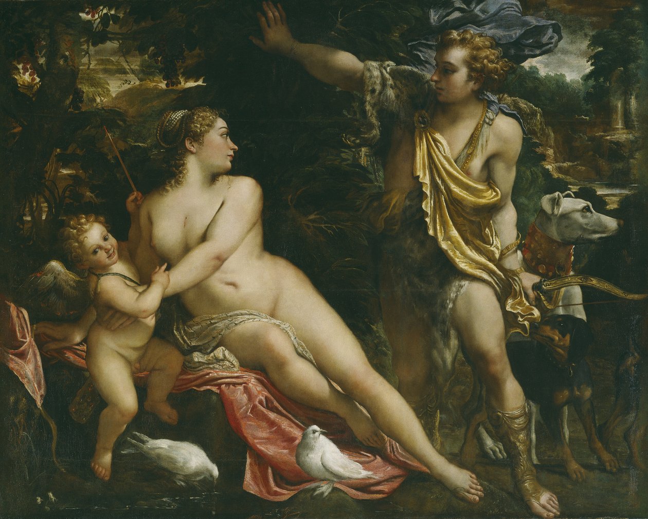 Venus, Adonis og Amor av Annibale Carracci