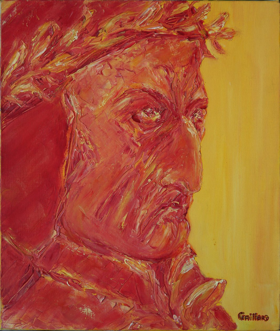 Dante (olje på lerret) av Annick Gaillard