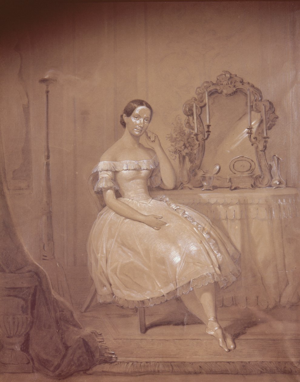 Ballerina i 1800-tallsballett av Unbekannt Unbekannt