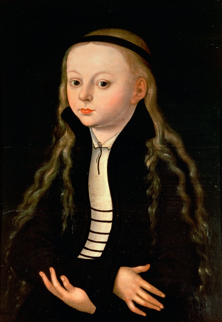 Portrett av en jente, muligens Martin Luthers datter Magdalena, etter Lucas Cranach, Senior, ca. 1520 av Unbekannt Unbekannt
