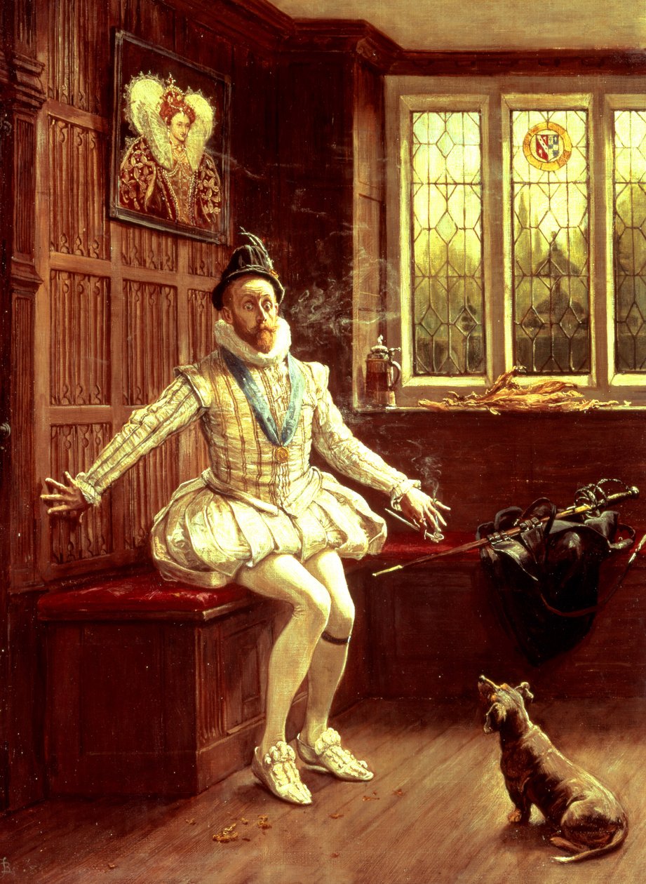 Sir Walter Raleighs (1552-1618) første røyk av Unbekannt Unbekannt
