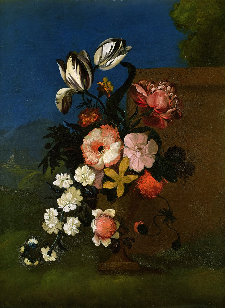 Still Life of Flowers (en av et par) av Unbekannt Unbekannt