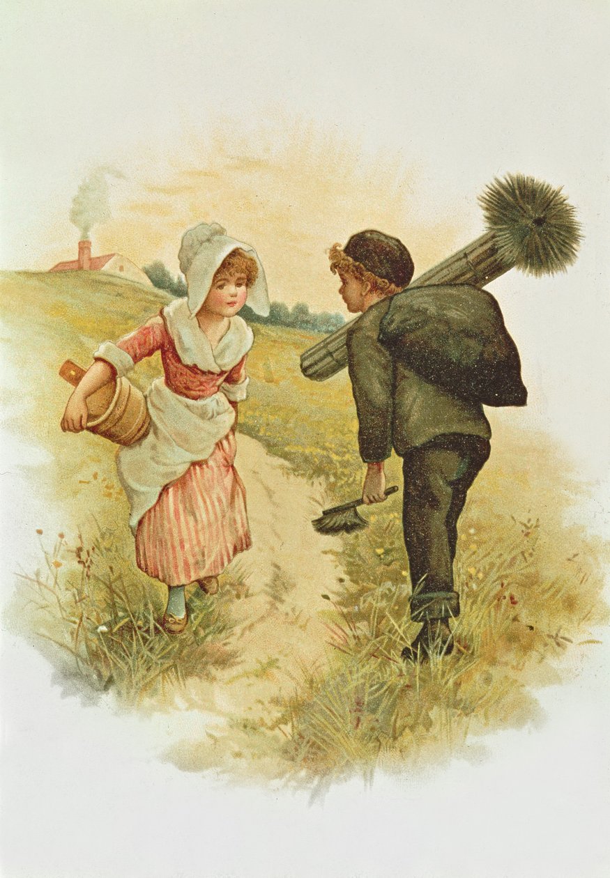 The Sweep and the Milkmaid (bokillustrasjon) av Anonymous